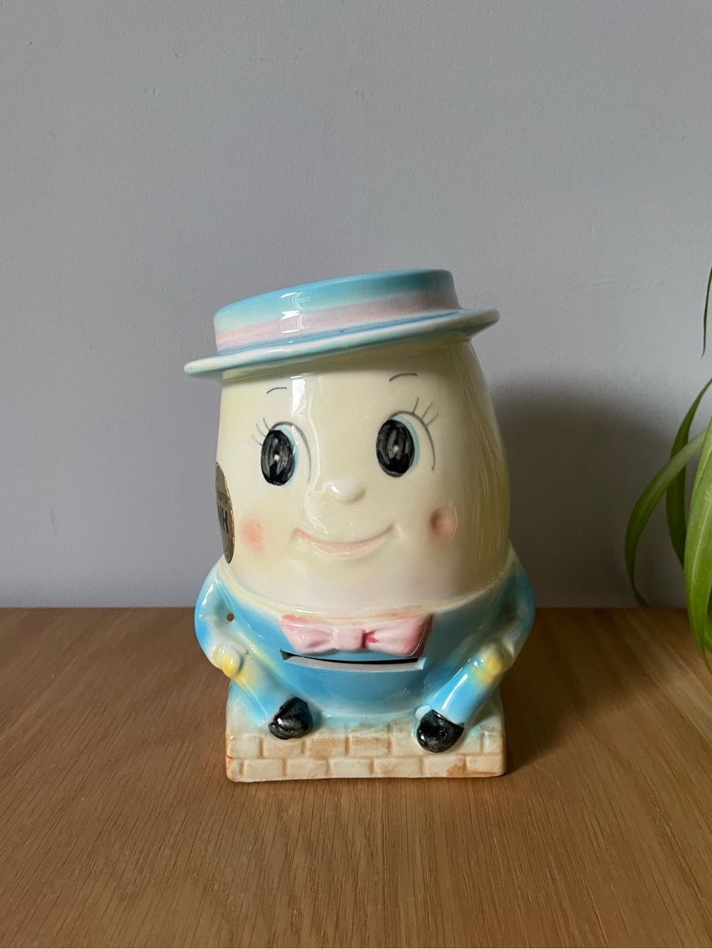 Vintage Midcentury Rubens Humpty Dumpty Ceramic Figurine Bank & Planter